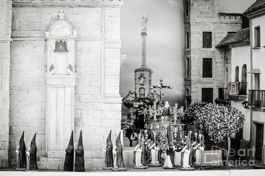 Religious Procession Cordoba Black And White Photograph