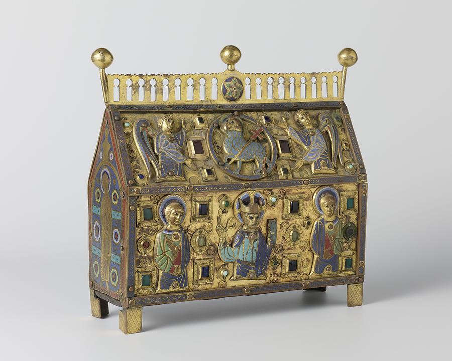 Reliquary Decorated With Christ, Saints And Angels, Anonymous, C. 1200 - C. 1250 Painting