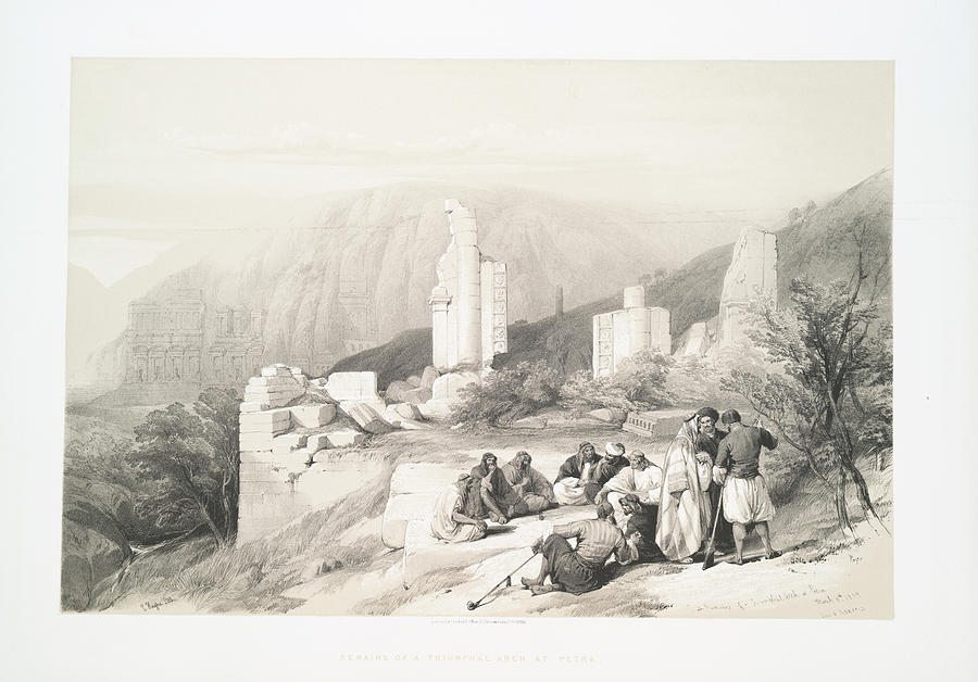 Remains of a Triumphal Arch at Petra ca 1842 - 1849 by William Brockedon Painting by Artistic Rifki