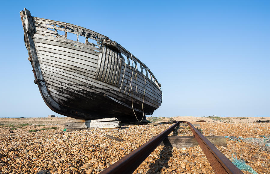 Remains of an Old Wooden Fishing Boat, Dungeness Photograph by Tim Grist Photography