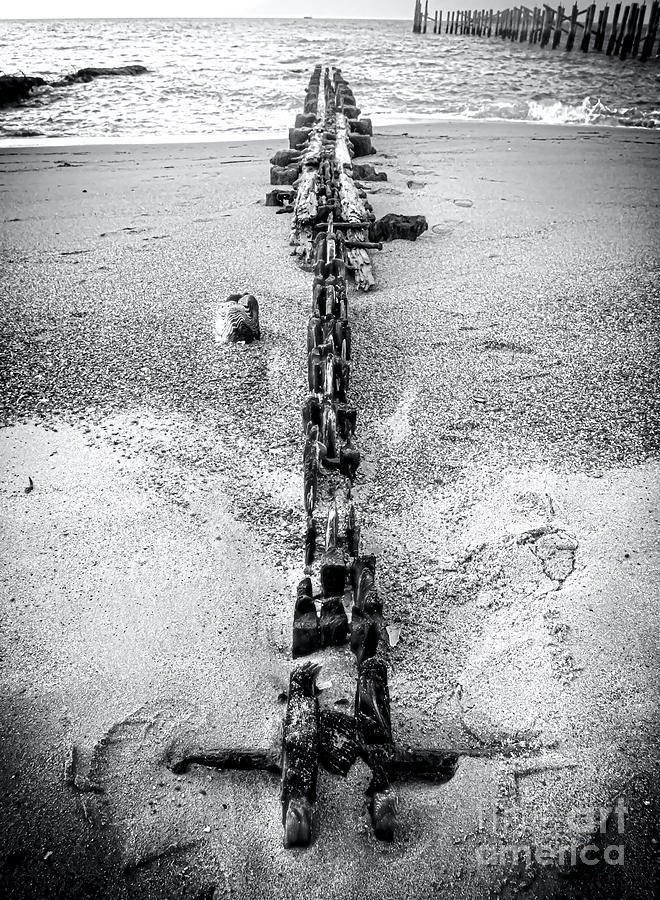 Spring Photograph - Remains of the Pier - BW by James Aiken