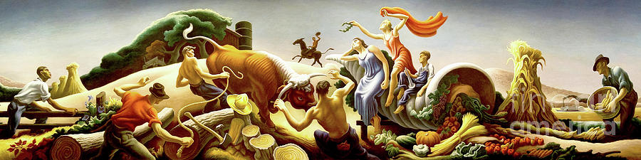 Remastered Art Achelous and Hercules by Thomas Hart Benton 20220206 Painting by Thomas Hart Benton