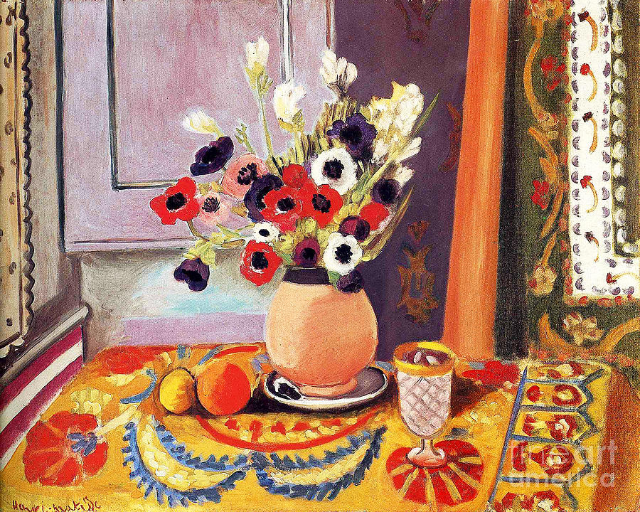 Remastered Art Anemones In An Earthenware Vase by Henri Matisse 20231105 Painting by - Henri Matisse