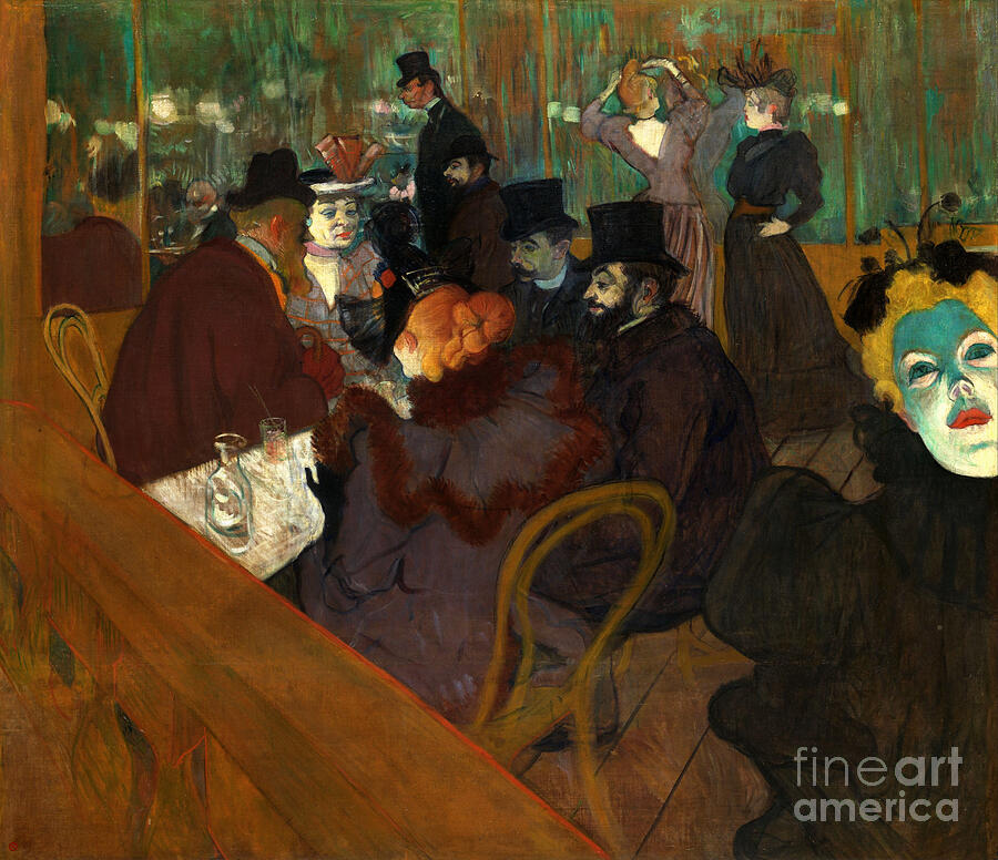 Remastered Art At the Moulin Rouge by Henri de Toulouse-Lautrec 20240117 Painting by Henri de Toulouse-Lautrec
