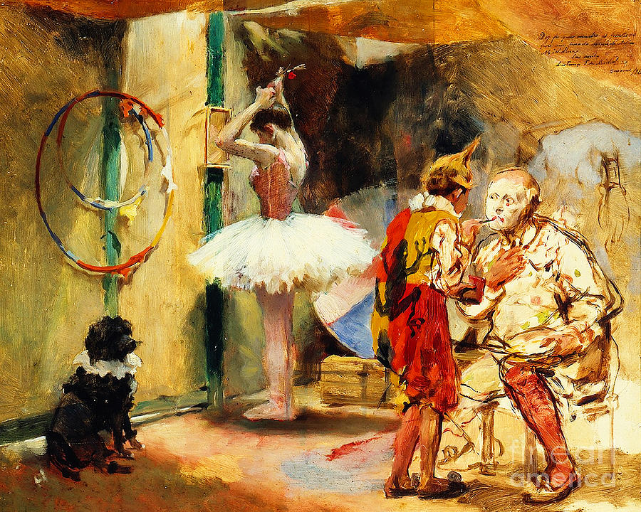 Remastered Art Backstage At The Circus by Arturo Michelena 20210228 Painting by Arturo Michelena