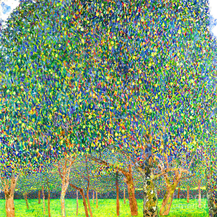 Remastered Art Birnbaum Pear Tree by Gustav Klimt 20220402 square Painting by Gustav-Klimt