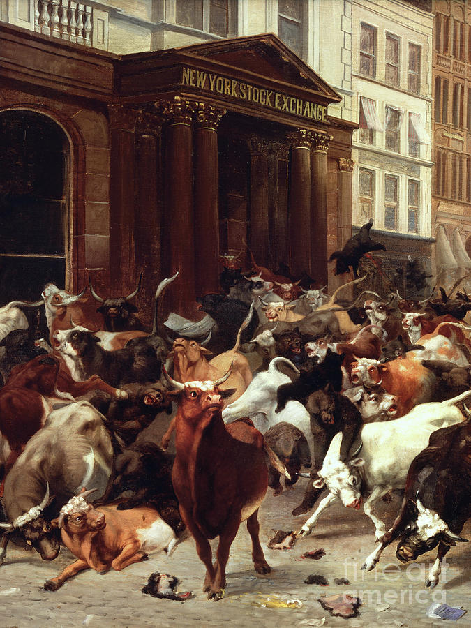 Remastered Art Bulls and Bears in the Market by William Holbrook Beard 20220113 Detail 1a Painting by William Holbrook Beard