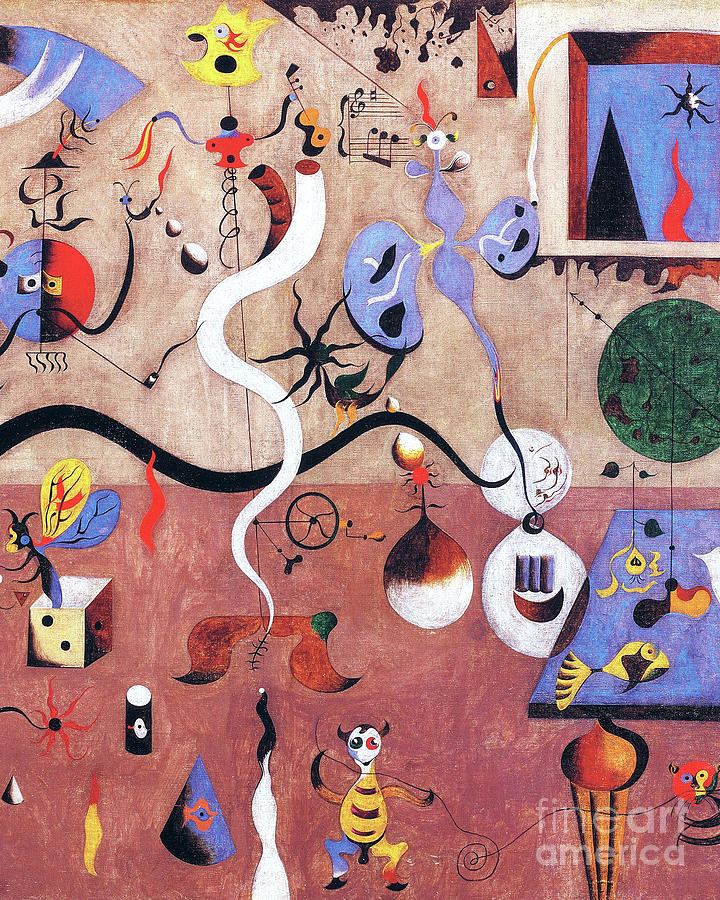 Remastered Art Carnival of Harlequin by Joan Miro 20220115 v2 Painting by Joan Miro