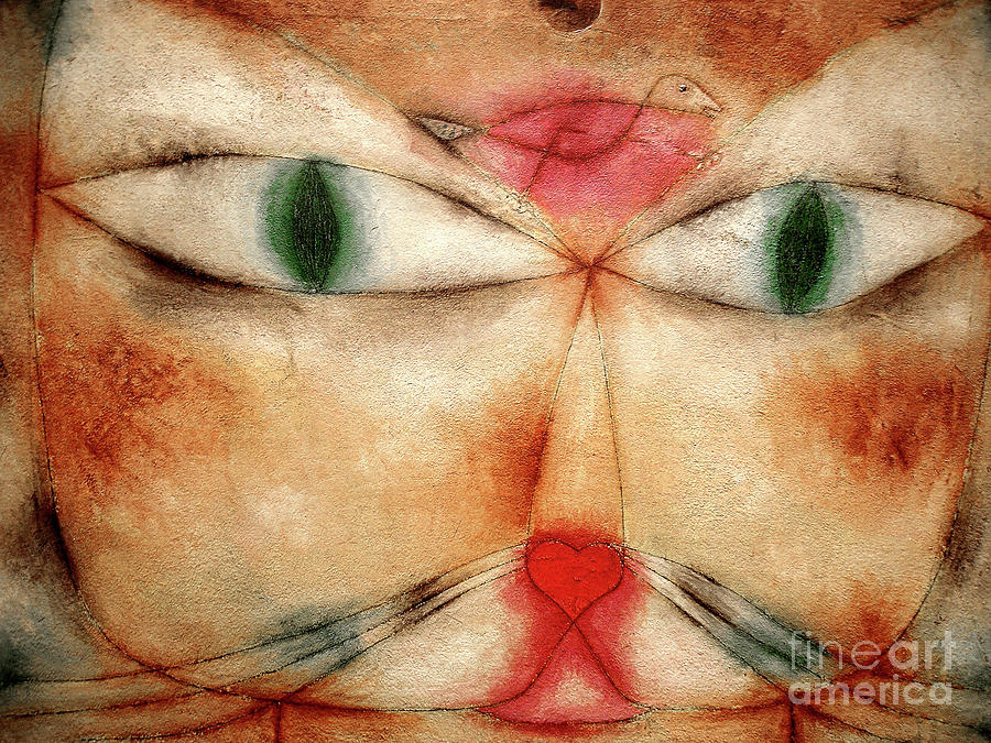 Remastered Art Cat and Bird by Paul Klee 20220115 Painting by - Paul Klee