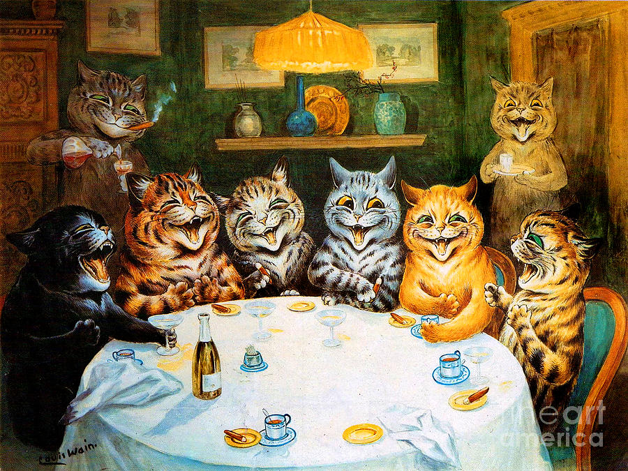 Remastered Art Cats Enjoying Cigars And Brandy by Louis Wain 20230401 ...