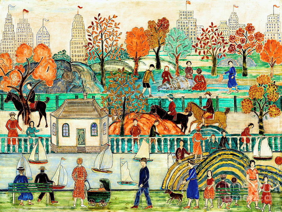 Remastered Art Central Park by Charles Prendergast 20220602 Painting by Charles Prendergast
