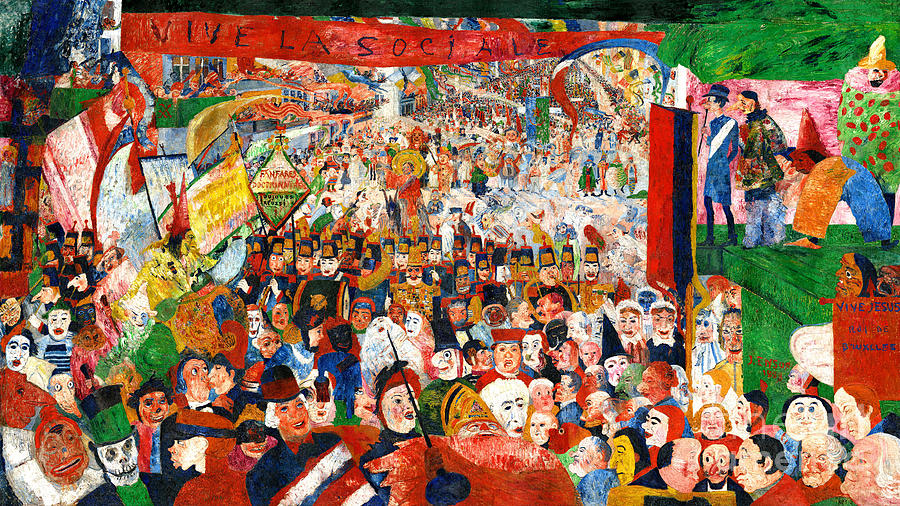 Remastered Art Christs Entry Into Brussels In 1889 by James Ensor 20220205 Painting by James Ensor