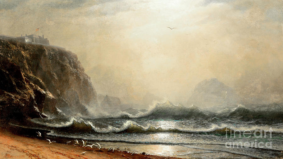 Remastered Art Cliff House And Bay Of San Francisco by Albert Bierstadt 20220428 Painting by Albert-Bierstadt