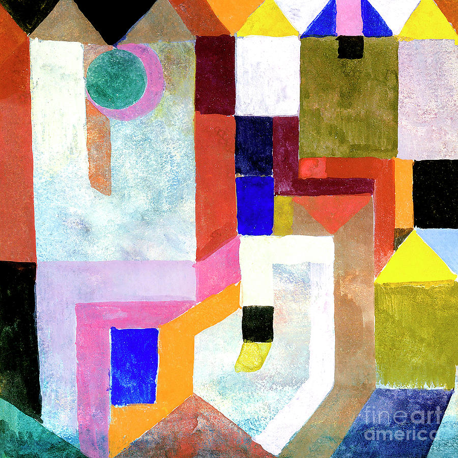 Remastered Art Colorful Architecture by Paul Klee 20220120 square Painting by - Paul Klee