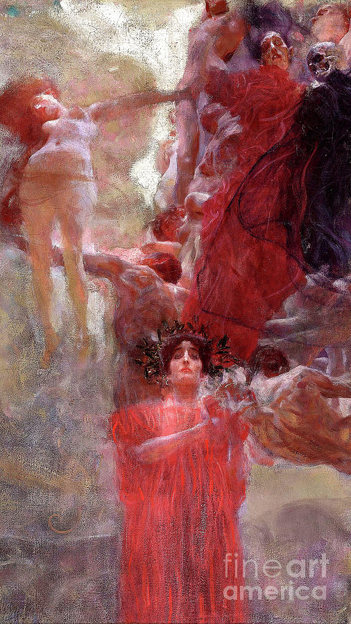 Remastered Art Compositional Sketch For Medicine by Gustav Klimt 20220403 Long Painting by Gustav-Klimt