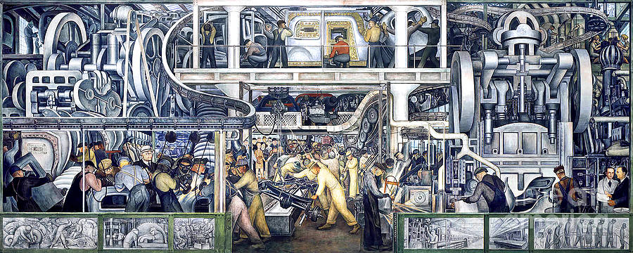 Remastered Art Detroit Industry South Wall Murals by Diego Rivera ...