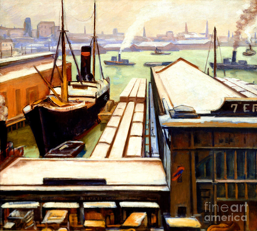 Remastered Art East River by Samuel Halpert 20220422 Painting by Samuel Halpert