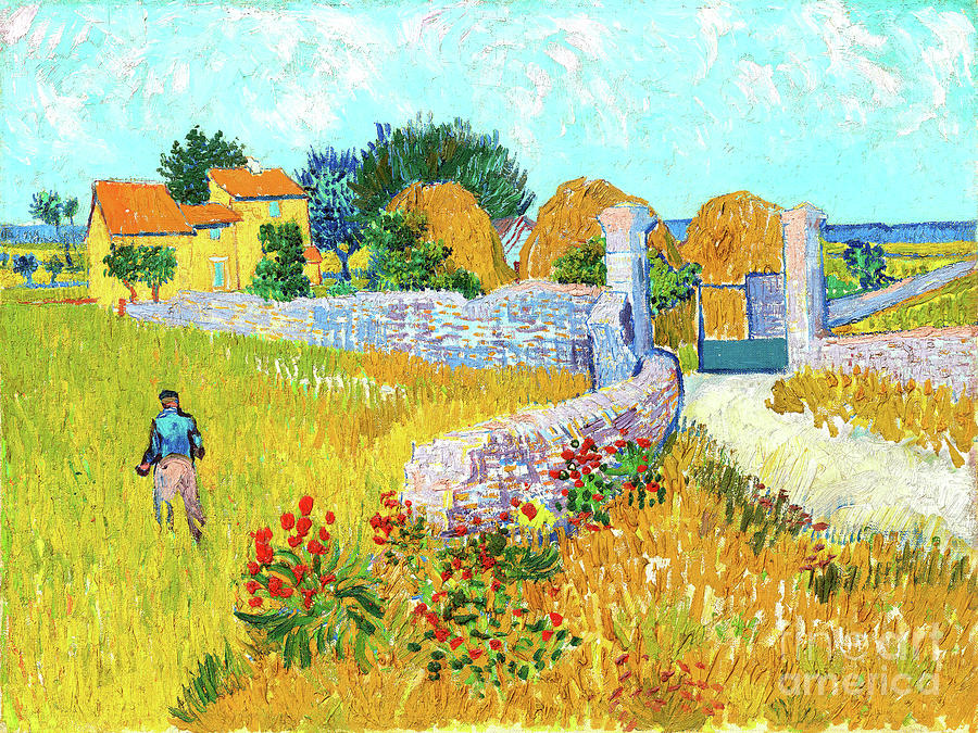Remastered Art Farmhouse In Provence by Vincent Van Gogh 2023041 Painting by Vincent Van-Gogh