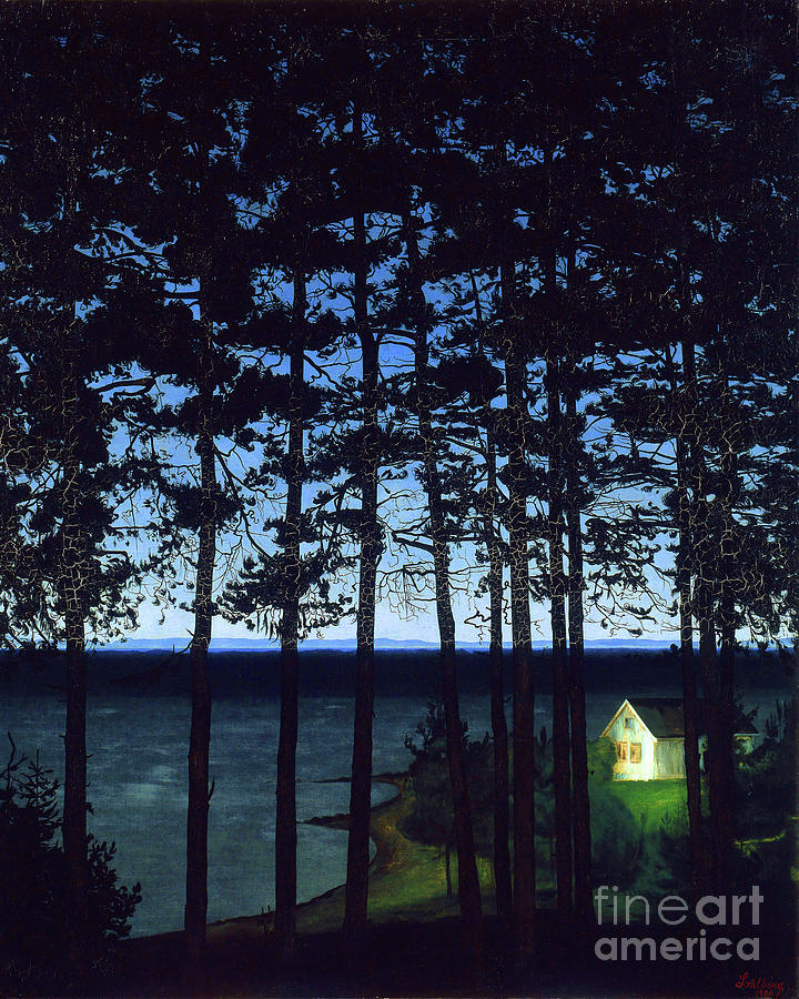 Remastered Art Fishermans Cottage by Harald Oskar Sohlberg 20220512 Painting by Harald Oskar Sohlberg