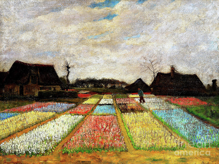 Remastered Art Flower Beds In Holland by Vincent Van Gogh 20220521 Painting by Vincent Van-Gogh