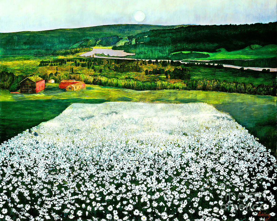 Remastered Art Flower Meadow In The North by Harald Oskar Sohlberg 20220512 Painting by Harald Oskar Sohlberg