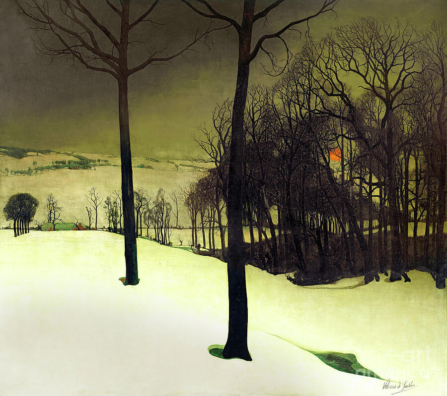 Remastered Art Forest In The Winter by Valerius De Saedeleer 20240119 Painting by Valerius De Saedeleer