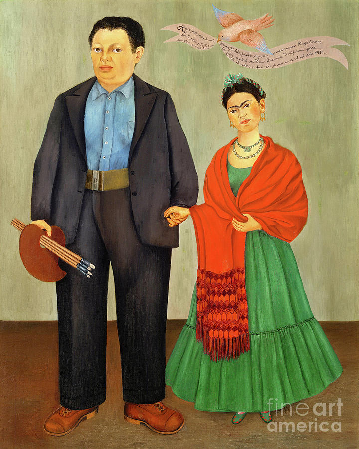 Remastered Art Frida And Diego Rivera by Frida Kahlo 20221207 Painting by - Diego Rivera