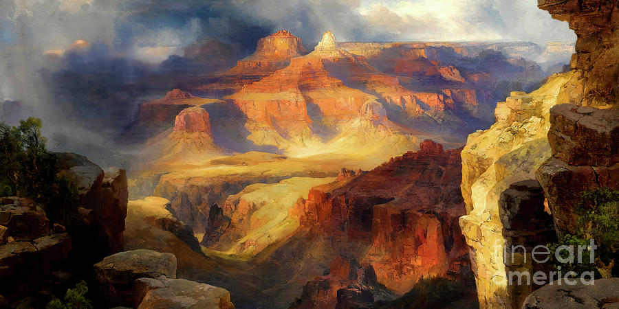 Remastered Art Grand Canyon Arizona by Thomas Moran 20220421 Long Painting by Thomas-Moran