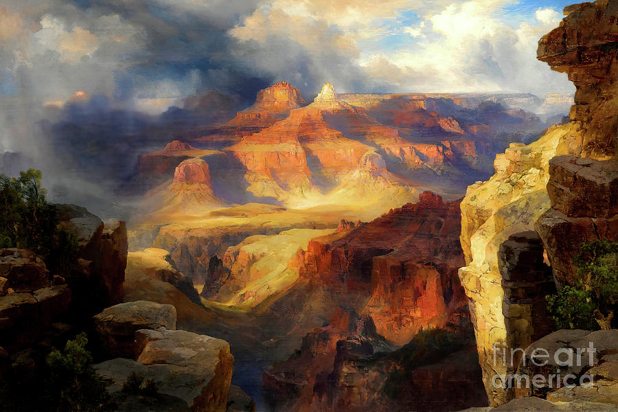 Remastered Art Grand Canyon Arizona by Thomas Moran 20220421a Painting by Thomas-Moran
