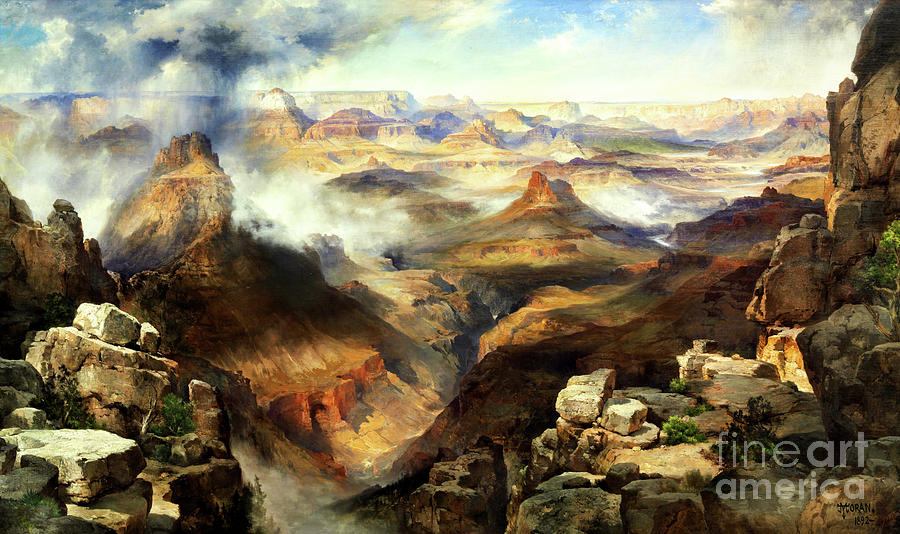 Remastered Art Grand Canyon Of The Colorado River by Thomas Moran 20240113 Painting by - Thomas Moran