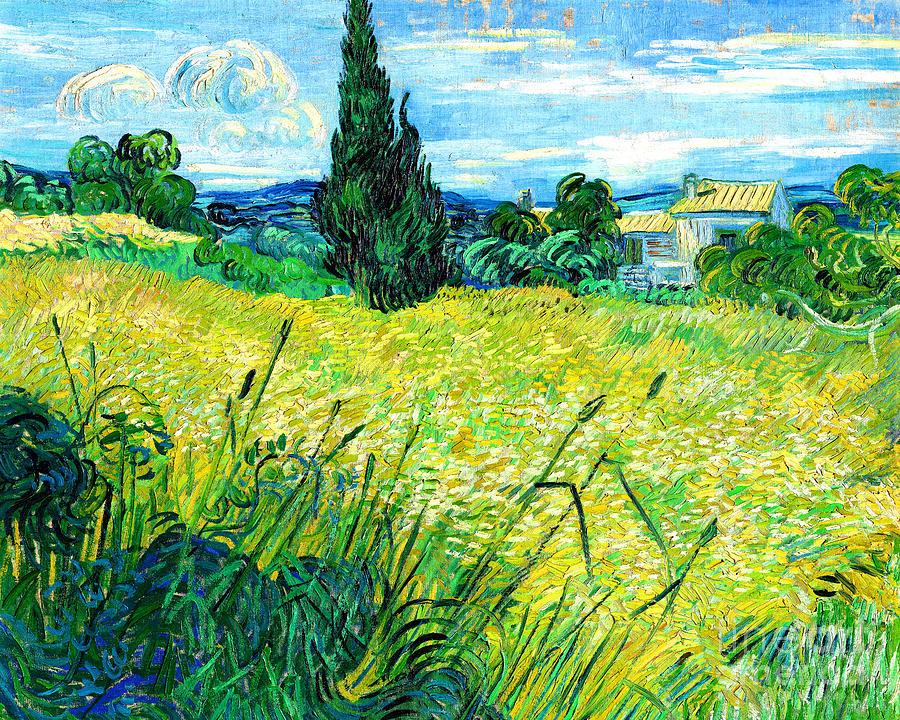 Remastered Art Green Wheat Field With Cypress by Vincent Van Gogh 20230423 Painting by Vincent Van-Gogh