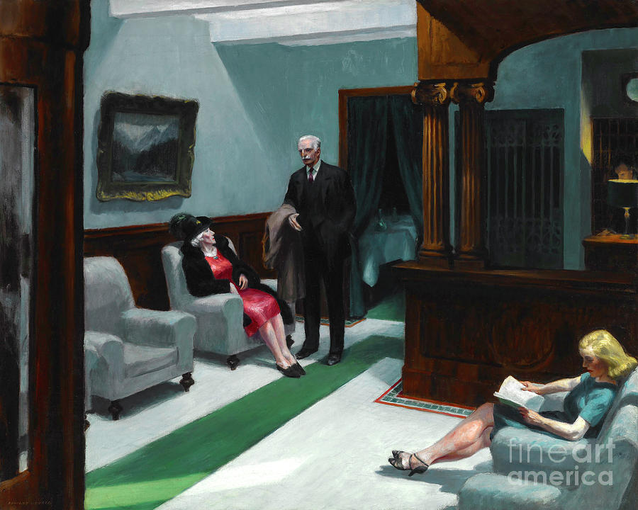 Edward Hopper Painting - Remastered Art Hotel Lobby by Edward Hopper 20231117 by Edward-Hopper