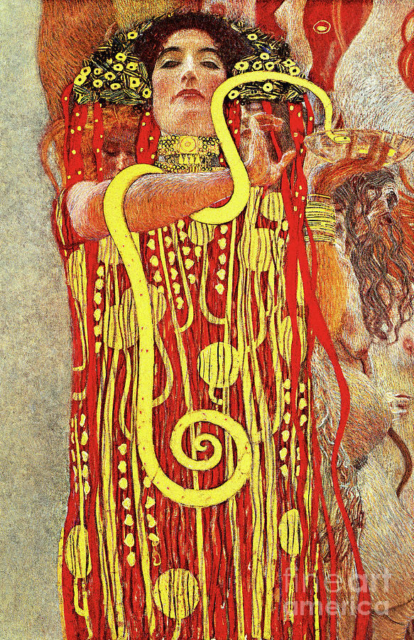 Remastered Art Hygieia at University of Vienna Ceiling by Gustav Klimt 20220402 Painting by Gustav-Klimt