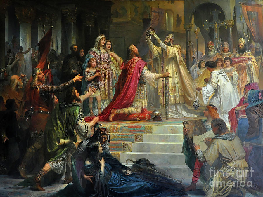 Remastered Art Imperial Coronation Of Charlemagne by Friedrich Kaulbach 20220512 Painting by Friedrich Kaulbach