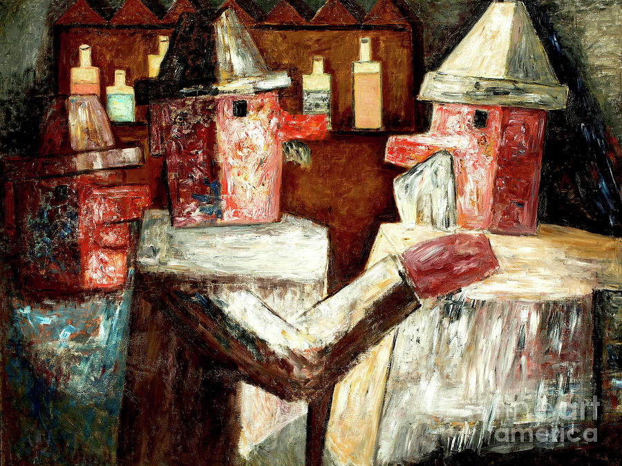 Remastered Art In A Bar by Tadeusz Makowski 20220414 Painting by Tadeusz Makowski