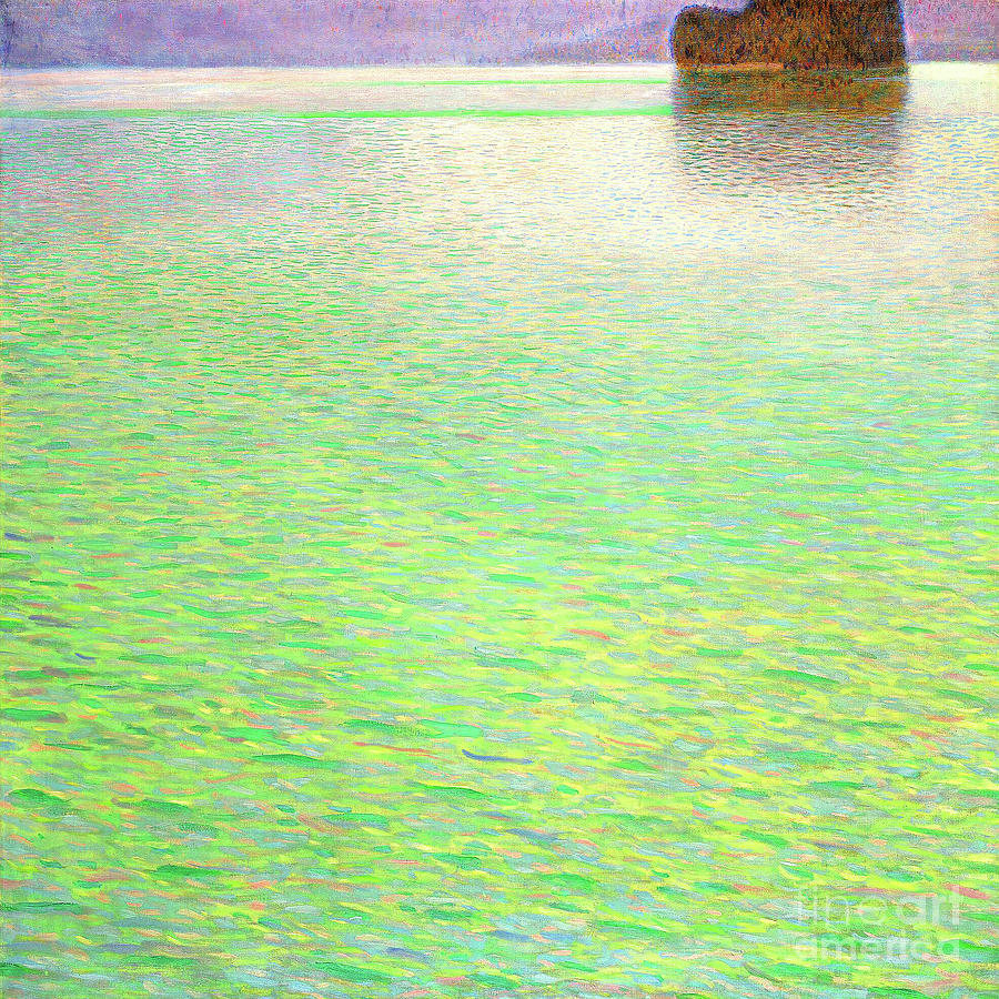 Remastered Art Insel Im Attersee by Gustav Klimt 20231024 Painting by Gustav-Klimt