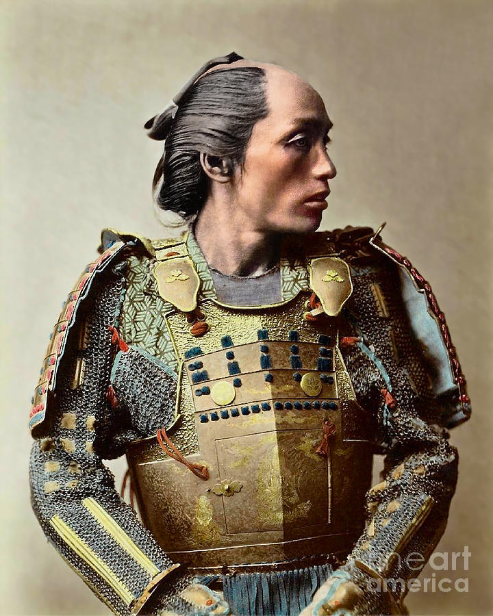 Remastered Art Japanese Man in Armour by Baron Raimund von Stillfried with enhancements 20211209 Photograph by Baron Raimund von Stillfried