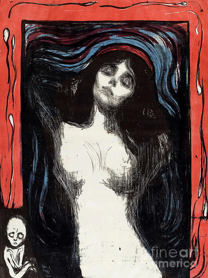Remastered Art Madonna by Edvard Munch 20220106 Painting by - Edvard Munch