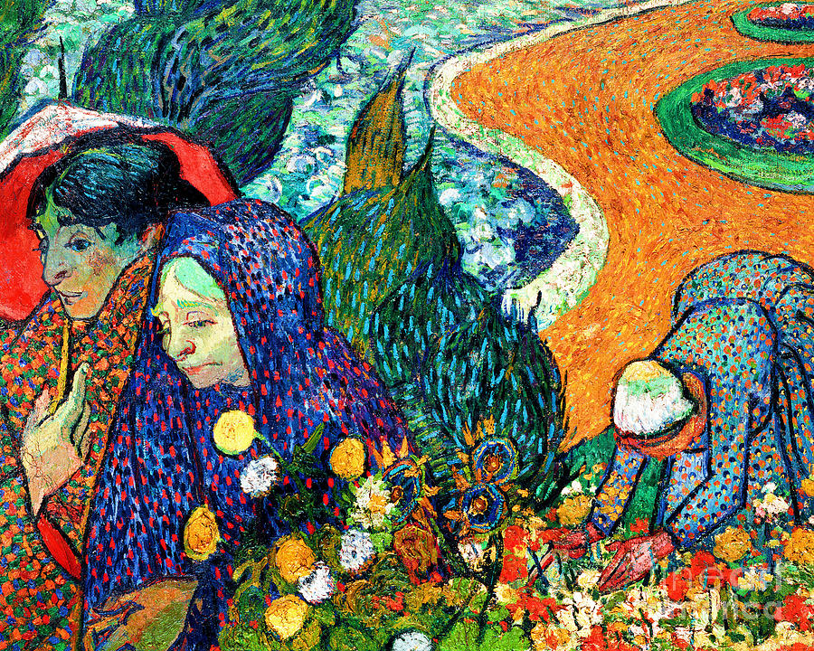 Remastered Art Memory of the Garden at Etten Ladies of Arles by Vincent Van Gogh 20220521 Painting by Vincent Van-Gogh