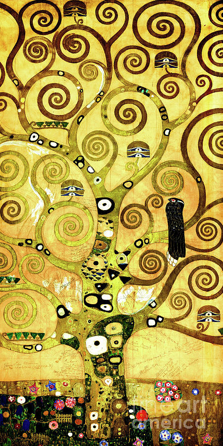 Remastered Art Nine Cartoons Dining Room of Stoclet House Tree of life by Gustav Klimt 20220422 Painting by Gustav-Klimt
