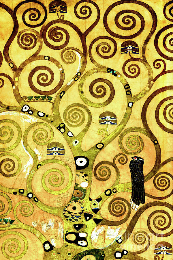 Remastered Art Nine Cartoons Dining Room of Stoclet House Tree of life by Gustav Klimt 20220422 v2 Painting by Gustav-Klimt