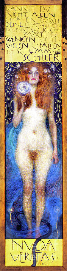 Remastered Art Nuda Veritas aka Nude Truth by Gustav Klimt 20220413 Long Painting by Gustav-Klimt
