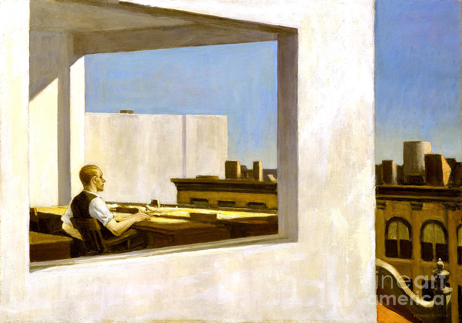 Remastered Art Office In A Small City by Edward Hopper 20231120 Painting by Edward-Hopper