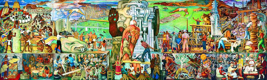 Remastered Art Pan American Unity Mural by Diego Rivera 20211015 Painting by - Diego Rivera