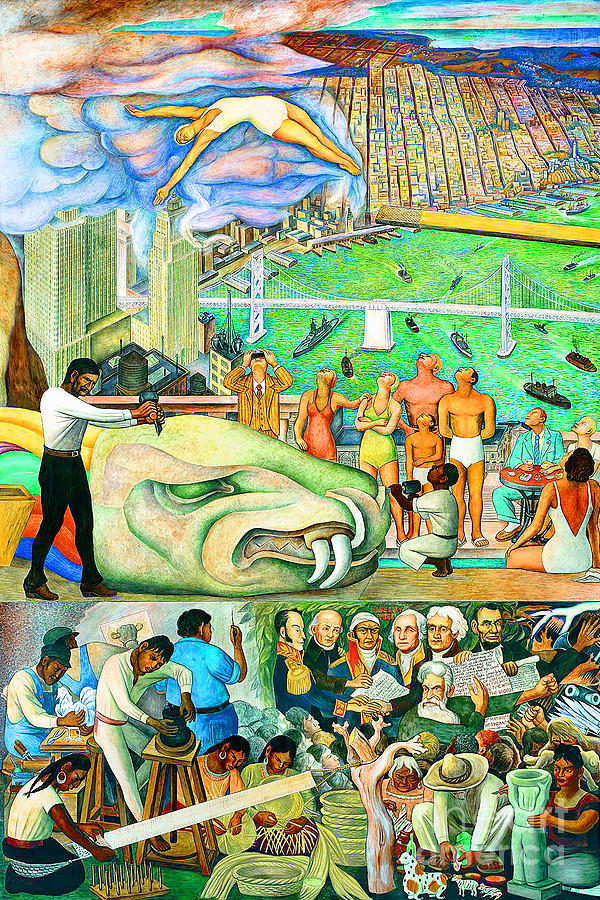 Remastered Art Pan American Unity Mural Panel 2 by Diego Rivera ...