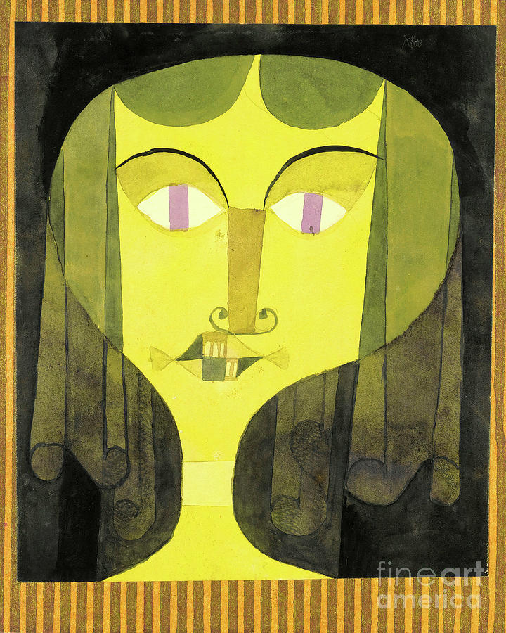 Remastered Art Portrait of a Violet Eyed Woman by Paul Klee 20220122 Painting by - Paul Klee
