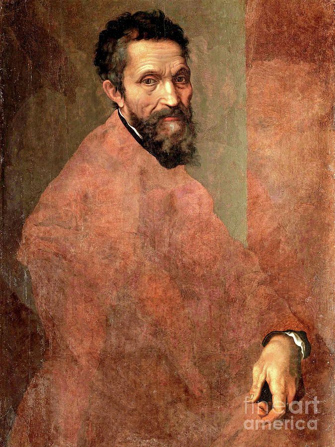 Remastered Art Portrait of Michelangelo by Daniele da Volterra 20230501 Painting by Daniele da Volterra