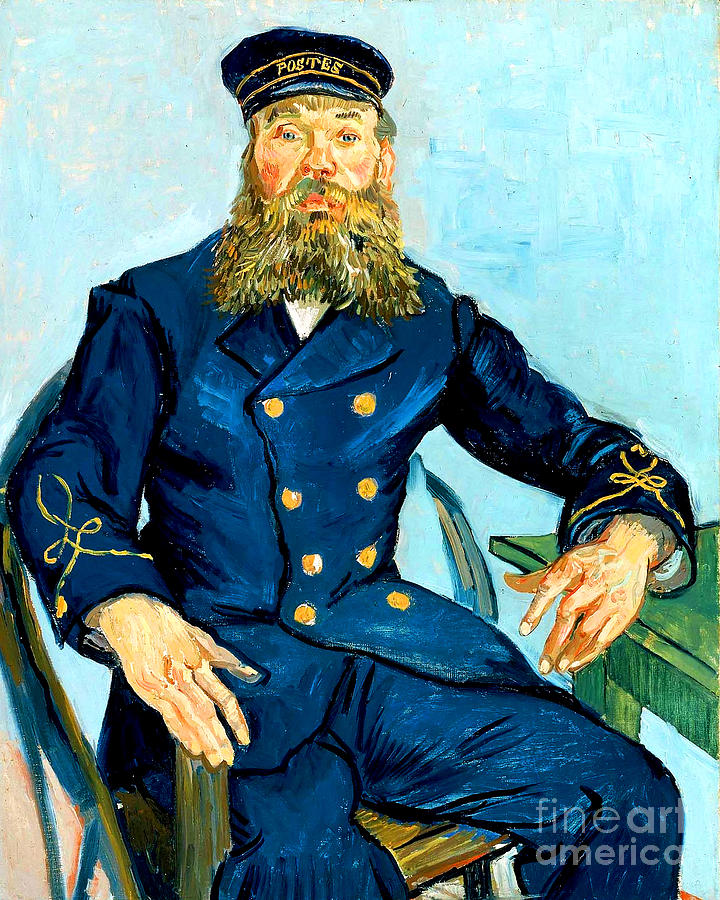 Vincent Van Gogh Painting - Remastered Art Portrait of The Postman Joseph Roulin by Vincent Van Gogh 20220521 by Vincent Van-Gogh