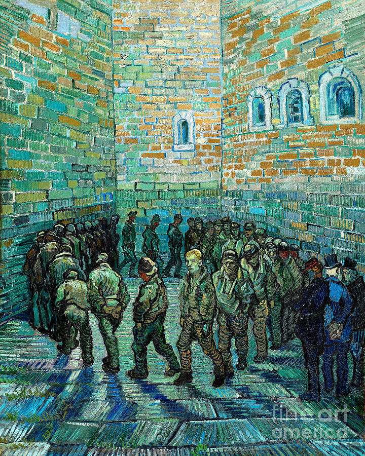 Vincent Van Gogh Painting - Remastered Art Prisoners Round after Gustave Dore by Vincent Van Gogh 20240106 by Vincent Van-Gogh