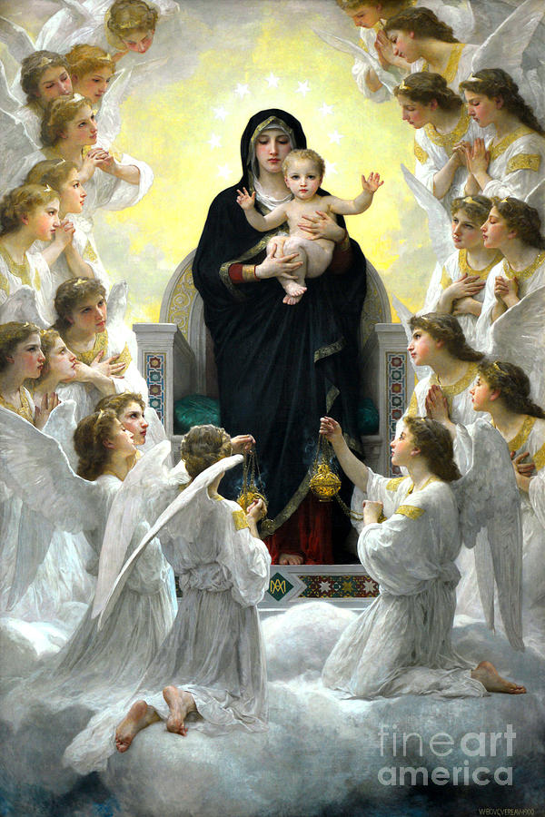 Remastered Art Queen Of The Angels by William Adolphe Bouguereau 20230401 Painting by William Adolphe Bouguereau
